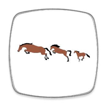 Série de Chevaux en Mouvement - Magnet carré - blanc - Devant
