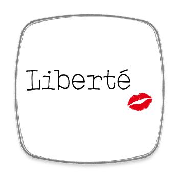 Liberté - Little French Speaking - Viereckiger Kühlschrankmagnet - Weiß - Vorne