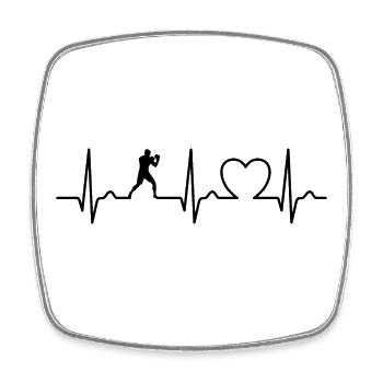Herzkurve, EKG, Boxen, Kampfsport, Boxtraining - Viereckiger Kühlschrankmagnet - Weiß - Vorne