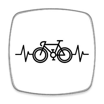 Fahrrad Rennrad Herzschlag Gravel SInglespeed Puls - Viereckiger Kühlschrankmagnet - Weiß - Vorne