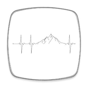 Heartbeat mountain - Square fridge magnet - white - Front