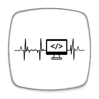 Programmierer Herzschlag - Viereckiger Kühlschrankmagnet - Weiß - Vorne