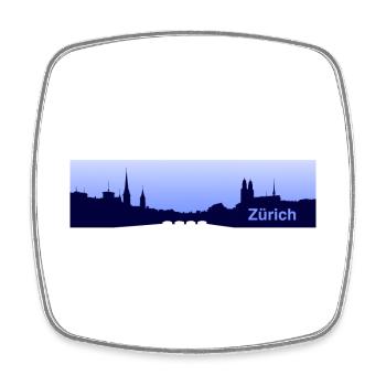 Zürich City - Skyline - Stadt - Design - Züri Love - Viereckiger Kühlschrankmagnet - Weiß - Vorne