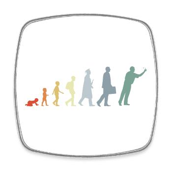 Évolution du dard - Magnet carré - blanc - Devant