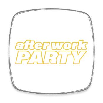 AFTER WORK PARTY - Viereckiger Kühlschrankmagnet - Weiß - Vorne