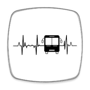 Bus Heart Line - Square fridge magnet - white - Front