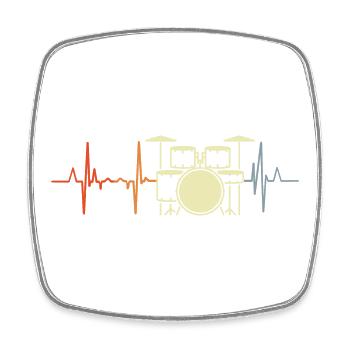 I love rock, music, palpitations - Square fridge magnet - white - Front