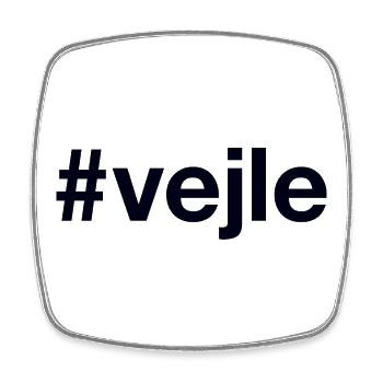 VEJLE Hashtag Denmark Dänemark - Viereckiger Kühlschrankmagnet - Weiß - Vorne