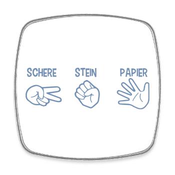 Schere Stein Papier Spiel Handspiel Silhouette - Viereckiger Kühlschrankmagnet - Weiß - Vorne