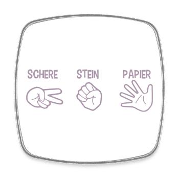 Schere Stein Papier Spiel Handspiel Silhouette - Viereckiger Kühlschrankmagnet - Weiß - Vorne