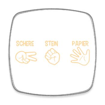 Schere Stein Papier Spiel Handspiel Silhouette - Viereckiger Kühlschrankmagnet - Weiß - Vorne