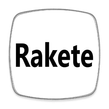 Rakete - Viereckiger Kühlschrankmagnet - Weiß - Vorne