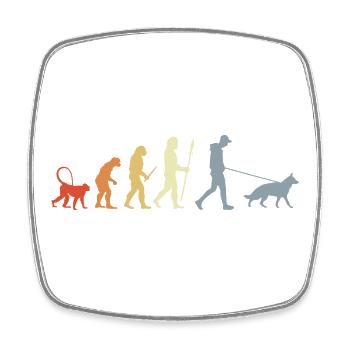 German Shepherd Owner Evolution - Viereckiger Kühlschrankmagnet - Weiß - Vorne