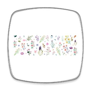 Midnight Bloom Botanical Print - Square fridge magnet - white - Front