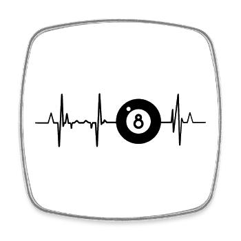 My heart beats for billiards - Square fridge magnet - white - Front