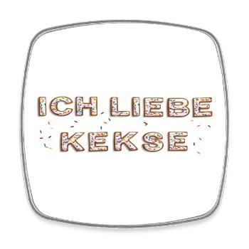 ich liebe Kekse - Viereckiger Kühlschrankmagnet - Weiß - Vorne