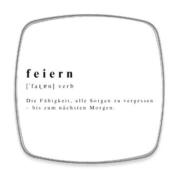 Humorvolle Definition von Feiern - Viereckiger Kühlschrankmagnet - Weiß - Vorne