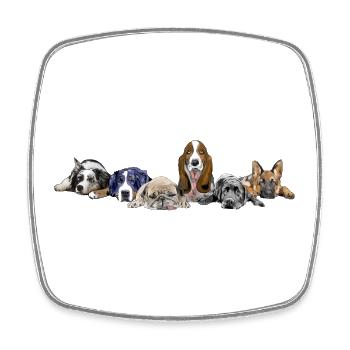 Chiens aussi Chien de montagne Carlin Basset Chien de berger - Magnet carré - blanc - Devant
