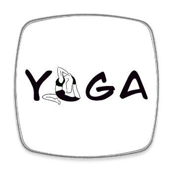 Yoga Pose - Square fridge magnet - white - Front