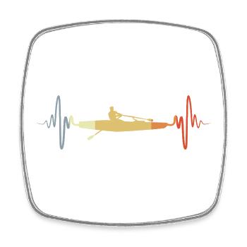 Vintage Rowing Boat Sketch - Square fridge magnet - white - Front