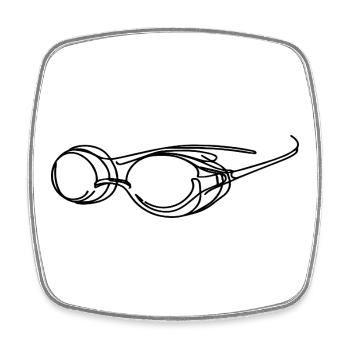 Schwimmbrille Grafik - Viereckiger Kühlschrankmagnet - Weiß - Vorne