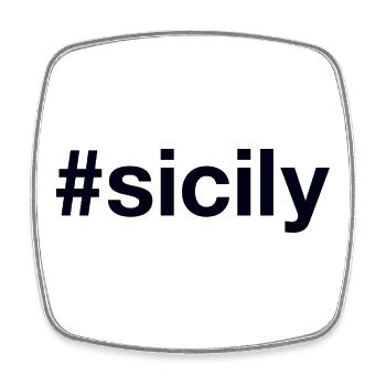 SICILY Hashtag - Square fridge magnet - white - Front