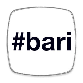 BARI Hashtag - Square fridge magnet - white - Front