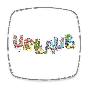 Urlaub - Viereckiger Kühlschrankmagnet - Weiß - Vorne