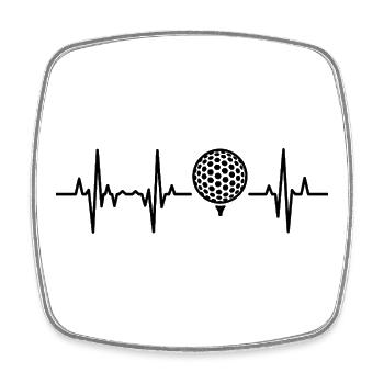 Golf Kardiogramm - Viereckiger Kühlschrankmagnet - Weiß - Vorne