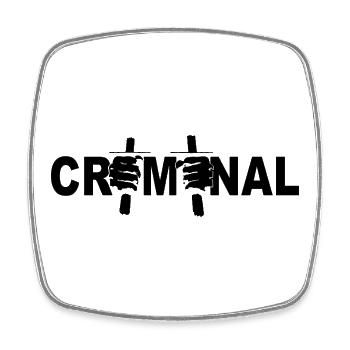 Criminal Jail Style Twin Grip - Square fridge magnet - white - Front