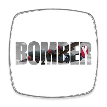 Bomber B-24 Liberator - Viereckiger Kühlschrankmagnet - Weiß - Vorne
