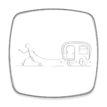 Camping - aber sportlich - Viereckiger Kühlschrankmagnet - Weiß - Vorne