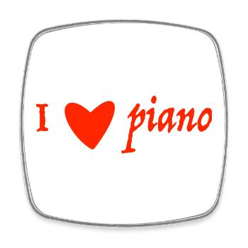 I love piano - Viereckiger Kühlschrankmagnet - Weiß - Vorne
