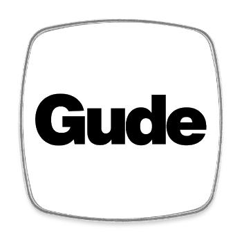 Gude – Urbaner Gruß im Klartext - Viereckiger Kühlschrankmagnet - Weiß - Vorne