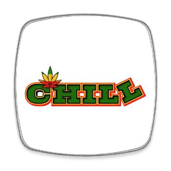 Psychédélique Chill Cannabis Word Art - Magnet carré - blanc - Devant