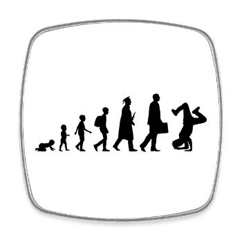 Entwicklung des Breakdance - Viereckiger Kühlschrankmagnet - Weiß - Vorne
