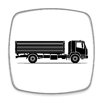 Dump Truck Silhouette - Square fridge magnet - white - Front