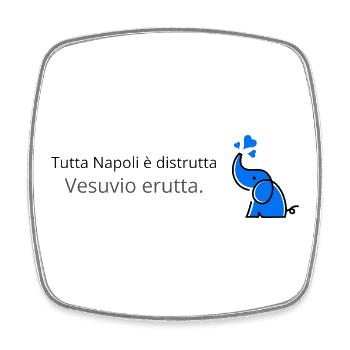 Mount Vesuvius - Square fridge magnet - white - Front