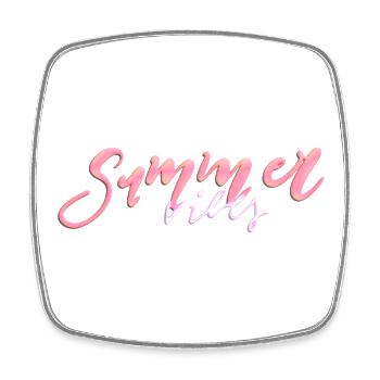 Summer Vibes – Neon Hand Lettering - Square fridge magnet - white - Front