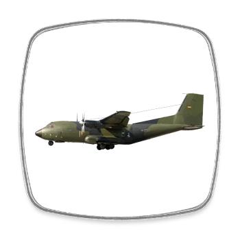 C-160 Transall - Viereckiger Kühlschrankmagnet - Weiß - Vorne