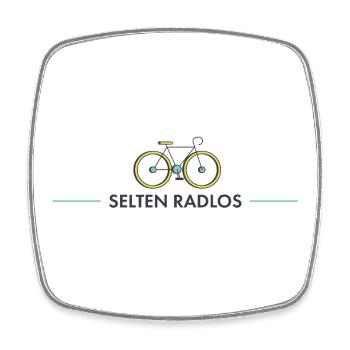 Selten radlos – Lustiger Fahrrad Spruch Geschenk - Viereckiger Kühlschrankmagnet - Weiß - Vorne