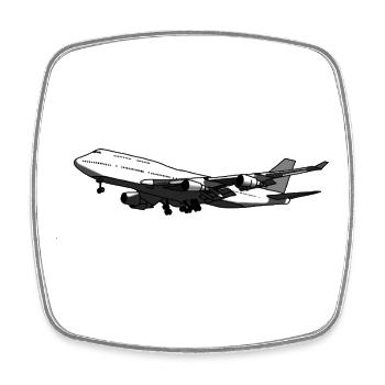 Silhouette d’avion au design dynamique - Magnet carré - blanc - Devant