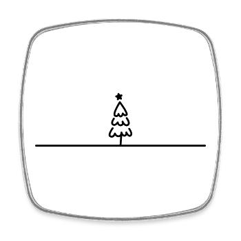 Weihnachtsbaum - Viereckiger Kühlschrankmagnet - Weiß - Vorne