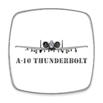 A-10 Thunderbolt Fighter Aircraft Design - Square fridge magnet - white - Front