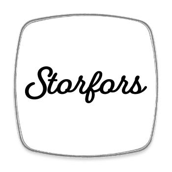 Storfors noir - Magnet carré - blanc - Devant