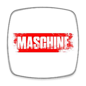 Maschine Bodybuilding Bodybuilder Gym Kraftsport - Viereckiger Kühlschrankmagnet - Weiß - Vorne