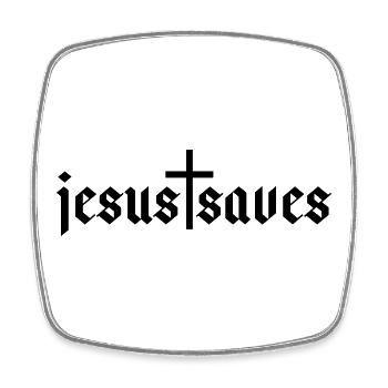 Jesus Saves - Viereckiger Kühlschrankmagnet - Weiß - Vorne