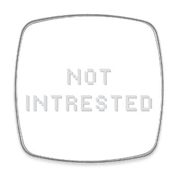 Not Intrested print - Square fridge magnet - white - Front