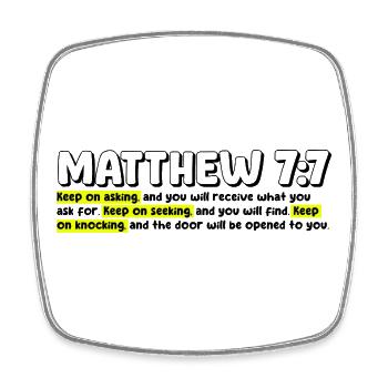 Matthew 7:7 | Bible Quote - Square fridge magnet - white - Front