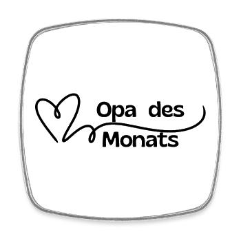 Opa des Monats Herz - Viereckiger Kühlschrankmagnet - Weiß - Vorne